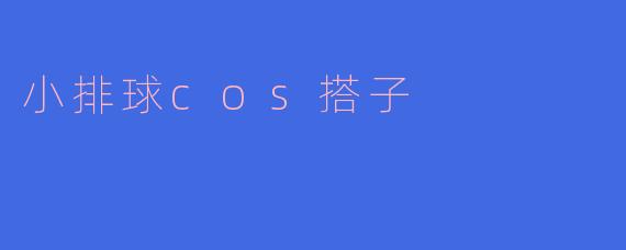 小排球COS搭子的乐趣与魅力