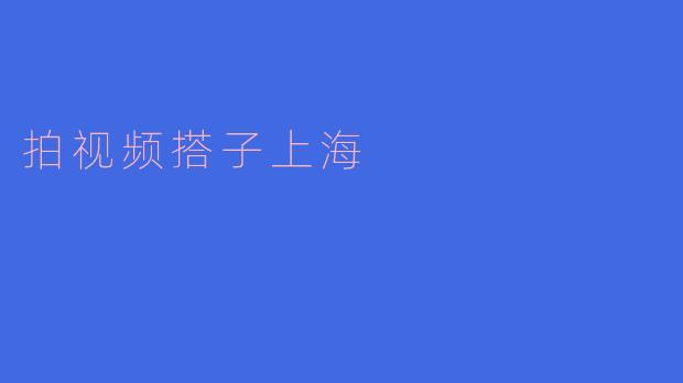 在上海找拍视频的搭子有没有好的建议？