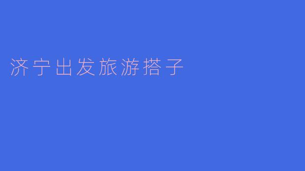 济宁出发旅游搭子