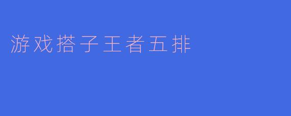 游戏搭子王者五排