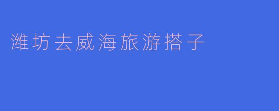 潍坊去威海旅游搭子