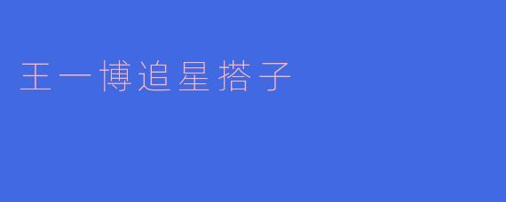 王一博追星搭子