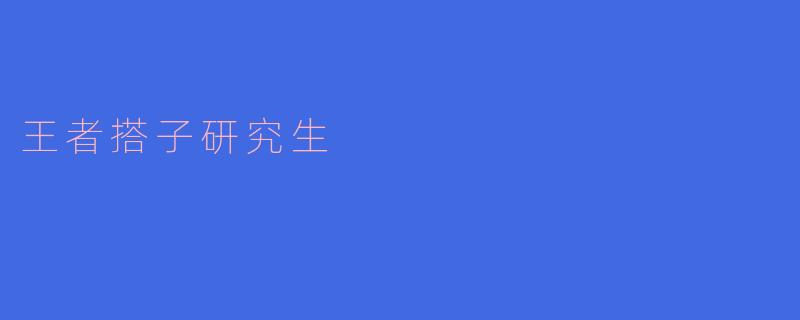 王者搭子研究生