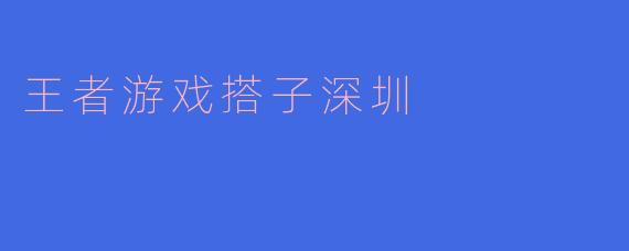 王者游戏搭子深圳