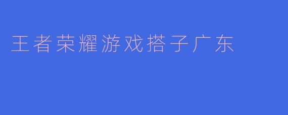 王者荣耀游戏搭子广东