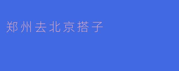 郑州去北京有什么好的搭子推荐吗?****