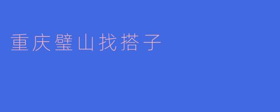 重庆璧山找搭子