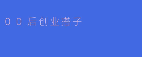 00后创业搭子