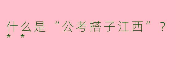什么是“公考搭子江西”？**