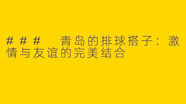### 青岛的排球搭子：激情与友谊的完美结合