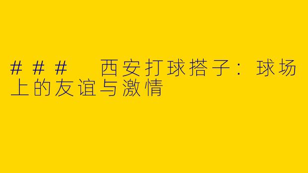 ### 西安打球搭子:球场上的友谊与激情