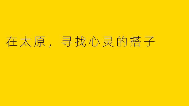 在太原，寻找心灵的搭子