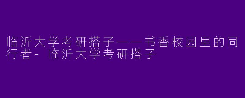 临沂大学考研搭子——书香校园里的同行者