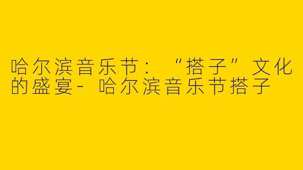 哈尔滨音乐节：“搭子”文化的盛宴-哈尔滨音乐节搭子