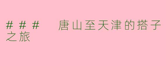 ### 唐山至天津的搭子之旅