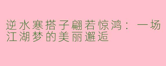 逆水寒搭子翩若惊鸿:一场江湖梦的美丽邂逅