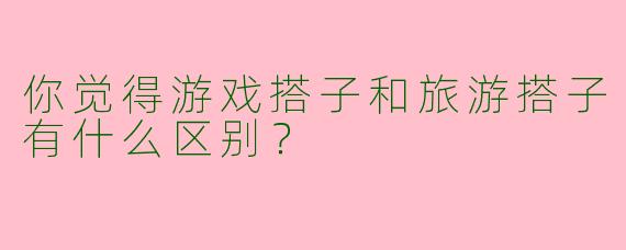 你觉得游戏搭子和旅游搭子有什么区别？