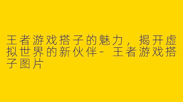 王者游戏搭子的魅力,揭开虚拟世界的新伙伴