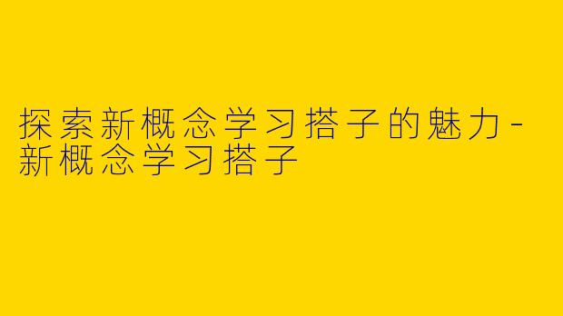 探索新概念学习搭子的魅力-新概念学习搭子