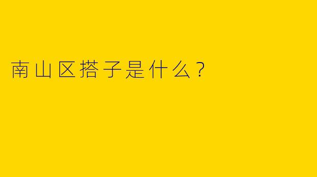 南山区搭子是什么?