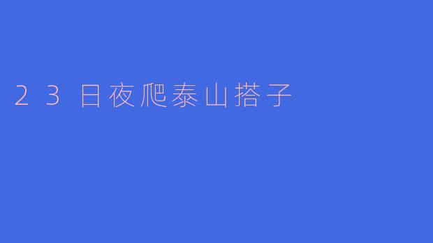 23日夜爬泰山,同行的搭子与我