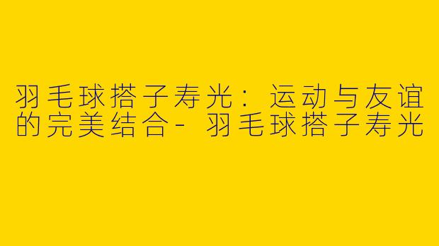 羽毛球搭子寿光：运动与友谊的完美结合-羽毛球搭子寿光