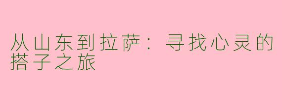 从山东到拉萨：寻找心灵的搭子之旅