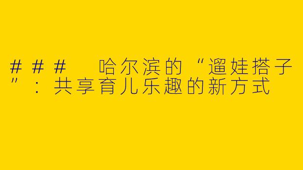 ### 哈尔滨的“遛娃搭子”：共享育儿乐趣的新方式