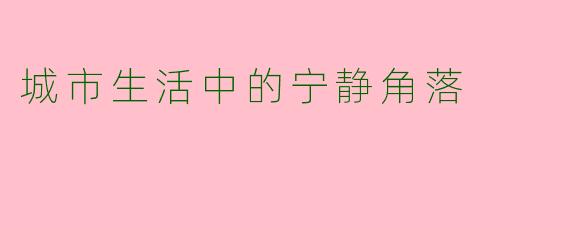 城市生活中的宁静角落