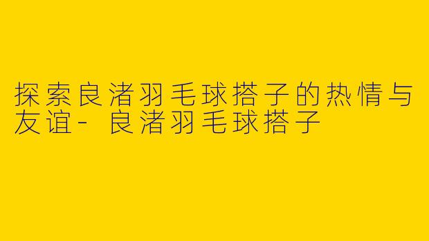 探索良渚羽毛球搭子的热情与友谊