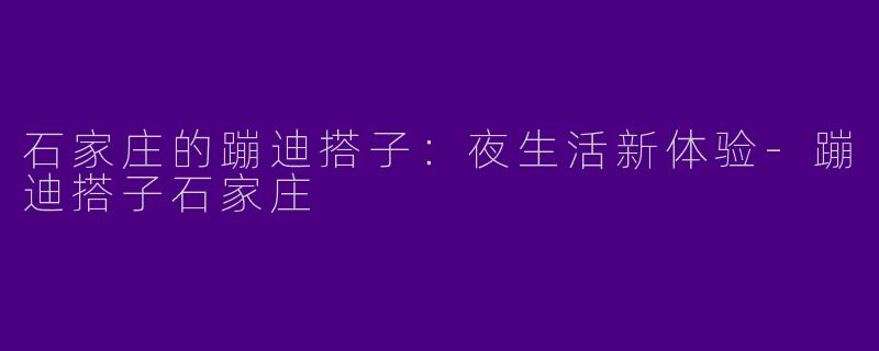 石家庄的蹦迪搭子：夜生活新体验-蹦迪搭子石家庄