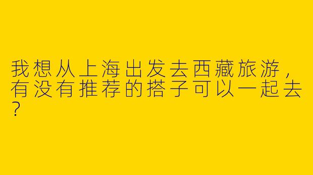 我想从上海出发去西藏旅游,有没有推荐的搭子可以一起去?