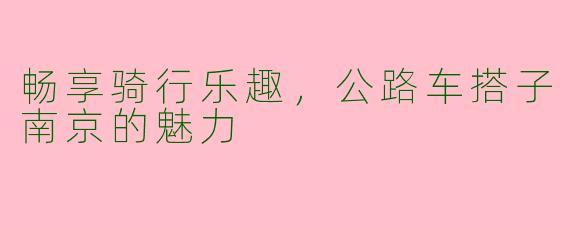 畅享骑行乐趣，公路车搭子南京的魅力