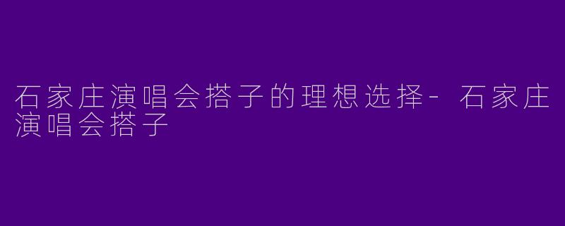石家庄演唱会搭子的理想选择-石家庄演唱会搭子
