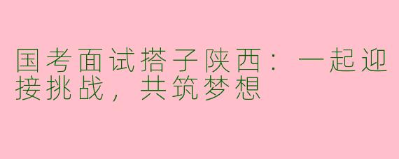 国考面试搭子陕西：一起迎接挑战，共筑梦想