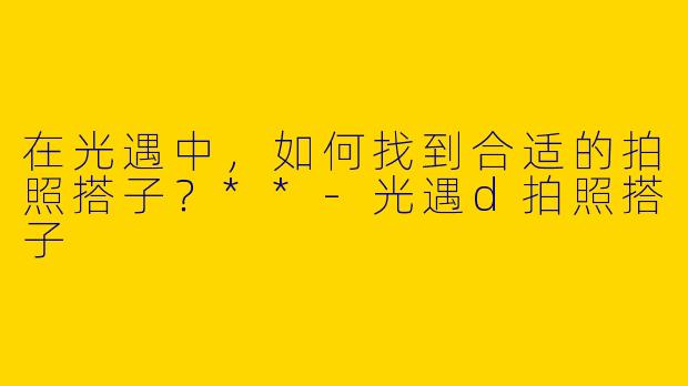在光遇中，如何找到合适的拍照搭子？**