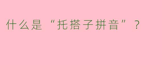 什么是“托搭子拼音”？