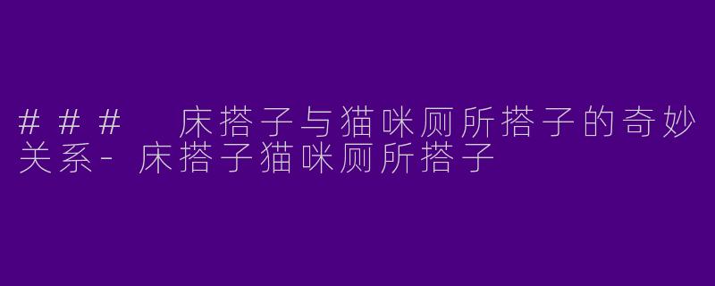### 床搭子与猫咪厕所搭子的奇妙关系-床搭子猫咪厕所搭子