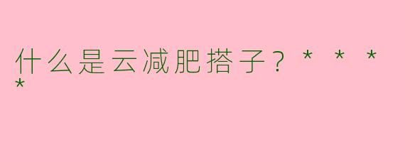 什么是云减肥搭子？****
