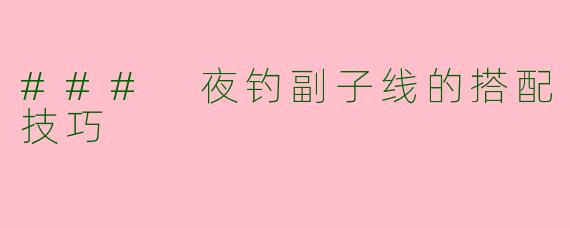 ### 夜钓副子线的搭配技巧
