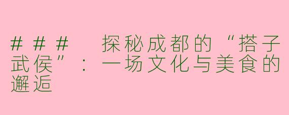 ### 探秘成都的“搭子武侯”：一场文化与美食的邂逅