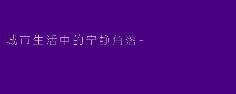 城市生活中的宁静角落-