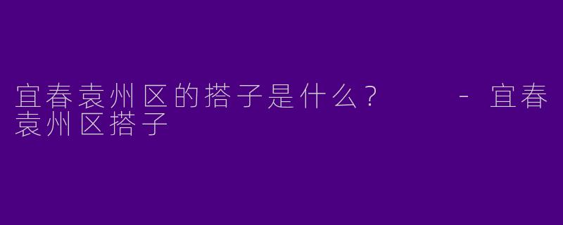 宜春袁州区的搭子是什么?