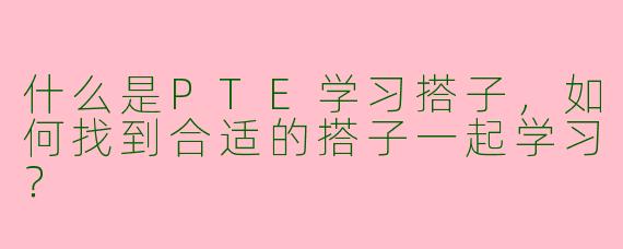 什么是PTE学习搭子，如何找到合适的搭子一起学习？