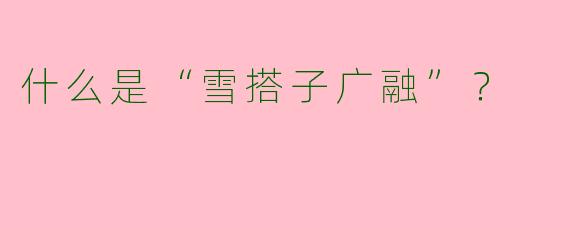 什么是“雪搭子广融”?