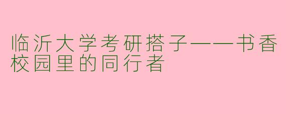 临沂大学考研搭子——书香校园里的同行者