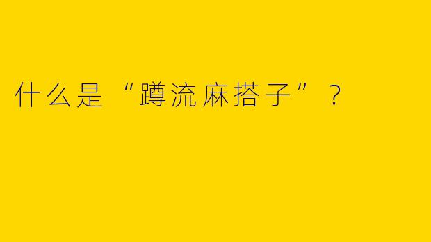 什么是“蹲流麻搭子”?