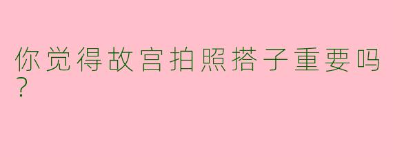 你觉得故宫拍照搭子重要吗？  