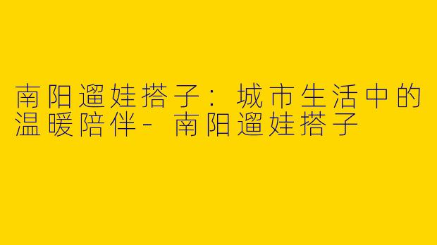 南阳遛娃搭子：城市生活中的温暖陪伴-南阳遛娃搭子