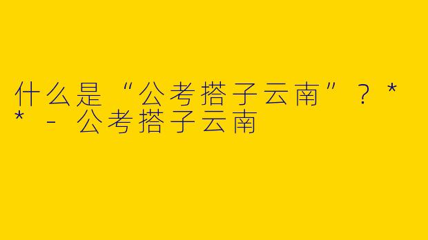 什么是“公考搭子云南”？**